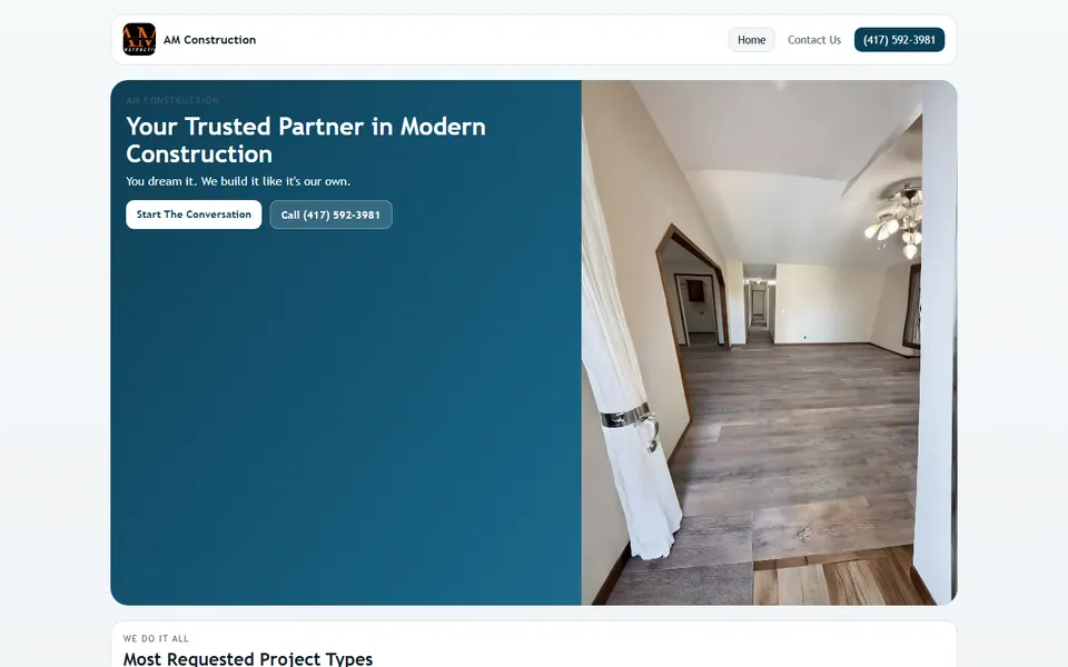 AM Construction website preview