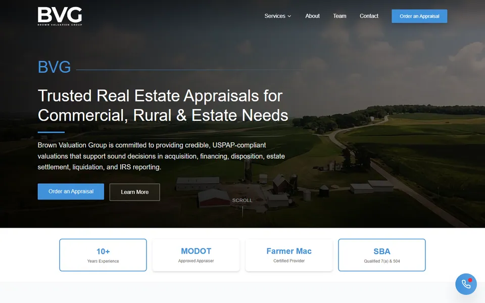 Brown Valuation Group website preview