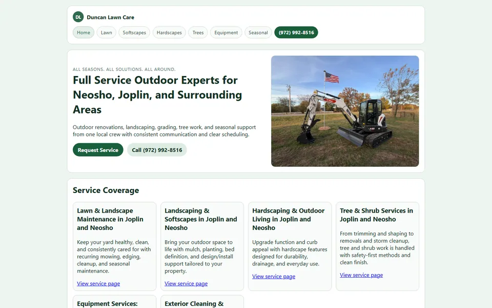 Duncan Lawn Care website preview