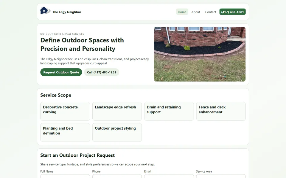 The Edgy Neighbor website preview