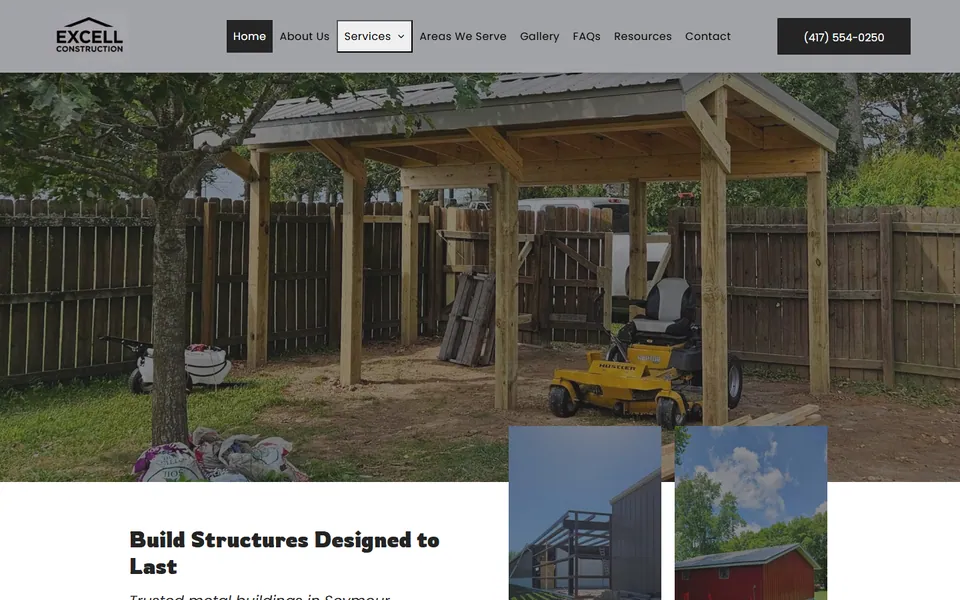 Excell Construction website preview